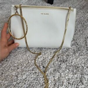 Ted Baker White Wristlet with Gold Chain